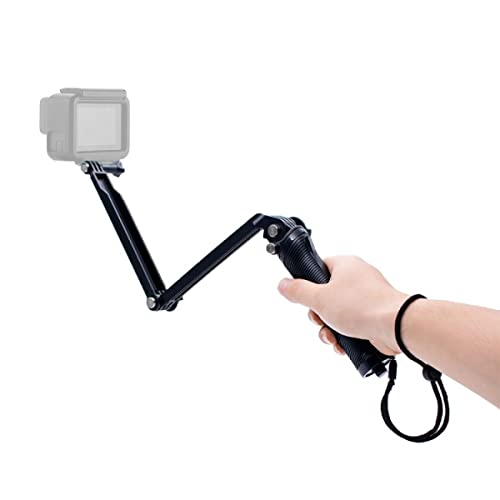 Evyune® 3-Way Monopod Grip Arm Foldable Tripod Selfie Stick & Stabilizer Mount Holder for GoPro Max/Hero 5/6/7/8/9 and Other Action Cameras