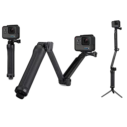 Evyune® 3-Way Monopod Grip Arm Foldable Tripod Selfie Stick & Stabilizer Mount Holder for GoPro Max/Hero 5/6/7/8/9 and Other Action Cameras