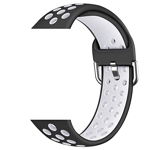 Evyune® Silicone Perforate Modern Sport Strap for Fitbit Versa/Versa Lite/Versa 2 / Versa SE (Watch Not Included)