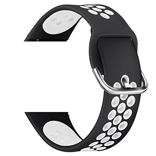 Evyune® Silicone Perforate Modern Sport Strap for Fitbit Versa/Versa Lite/Versa 2 / Versa SE (Watch Not Included)