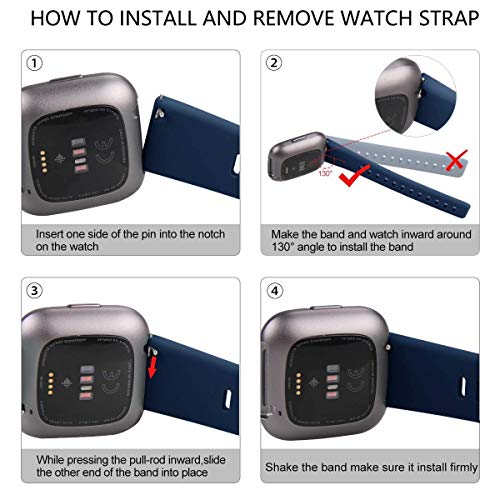 फिटबिट वर्सा/वर्सा लाइट/वर्सा 2/वर्सा एसई के लिए Evyune® सिलिकॉन स्पोर्ट स्ट्रैप